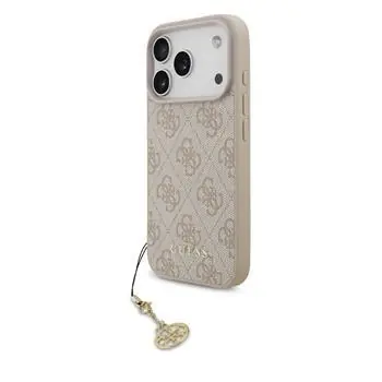Guess 4G Charm Zadní Kryt pro iPhone 17 Pro Tone on Tone Pink