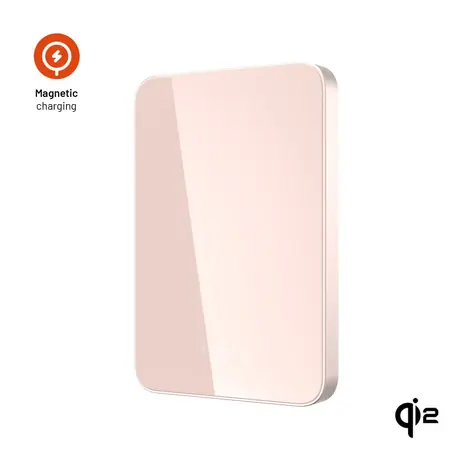 FIXED Powerbanka MagZen 5 Crystal s bezdrátovým nabíjením se standardem Qi2 a podporou MagSafe 5 000 mAh růžová