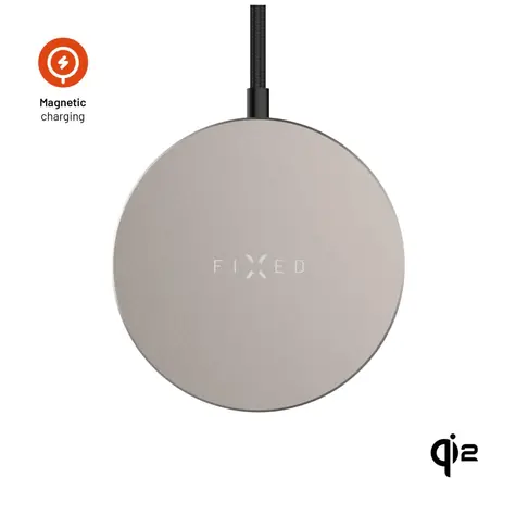 FIXED Bezdrátová nabíječka MagPad Slim s Qi2 podporou MagSafe 15W titanová