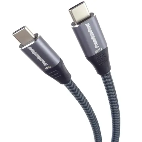 PremiumCord propojovací kabel USB 3.2 Gen 1 USB-C samec - USB-C samec 1.5m / bavlněný oplet