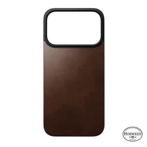 Nomad Magnetic Leather Back Magsafe zadni kryt pro Apple iPhone 17 Pro rustic brown (Horween)