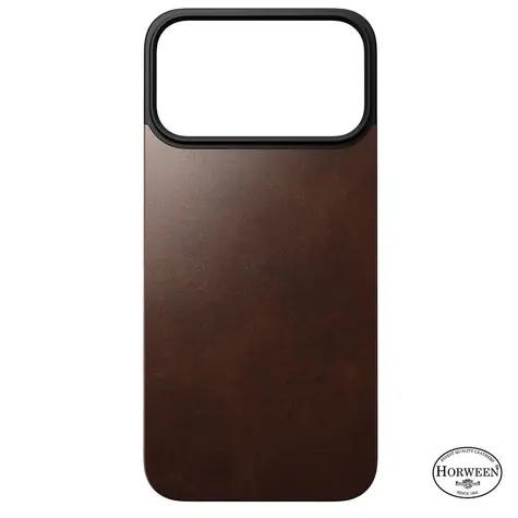 Nomad Magnetic Leather Back Magsafe zadni kryt pro Apple iPhone 17 Pro Max rustic brown (Horween)