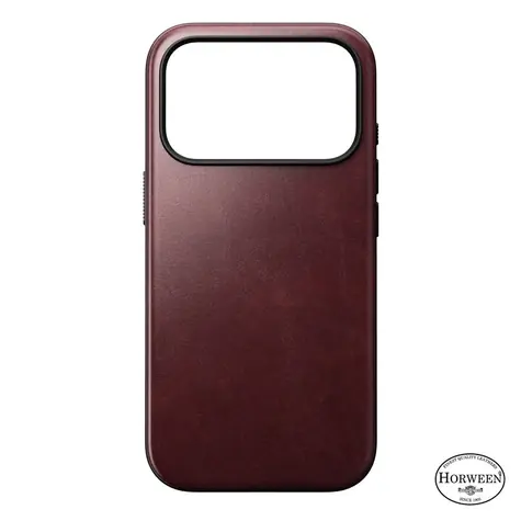 Nomad Modern Leather Case kožený kryt pro Apple iPhone 17 Pro burgundy (Horween)