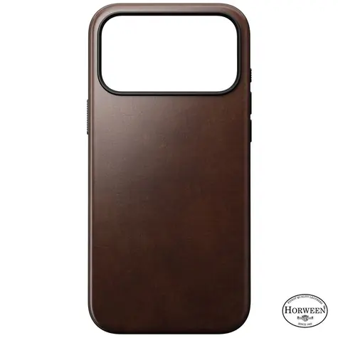 Nomad Modern Leather Case kožený kryt pro Apple iPhone 17 Pro Max rustic brown (Horween)