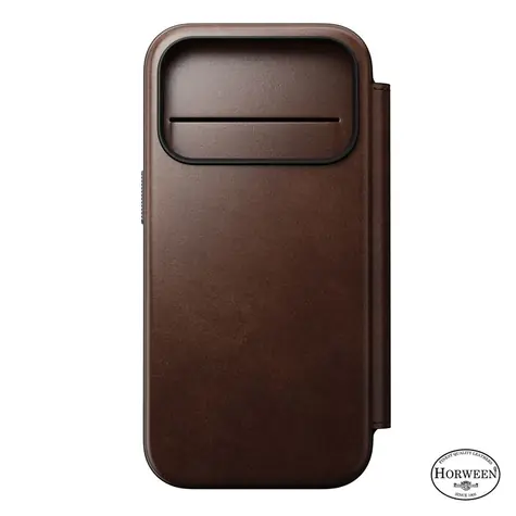 Nomad Modern Leather Folio pouzdro pro Apple iPhone 17 Pro rustic brown (Horween)