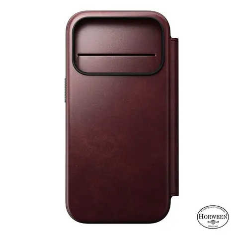 Nomad Modern Leather Folio pouzdro pro Apple iPhone 17 Pro burgundy (Horween)