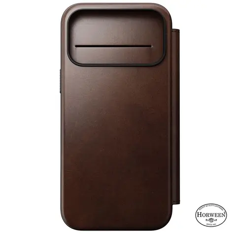 Nomad Modern Leather Folio pouzdro pro Apple iPhone 17 Pro Max rustic brown (Horween)