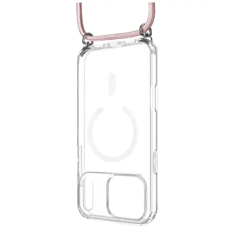 FIXED Pouzdro MagPure Neck s růžovou šňůrkou na krk pro Apple iPhone 17 Pro Max