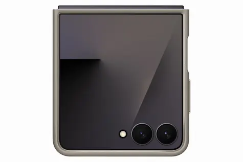 Samsung Ochranný kryt z veganské kůže Flip7 Taupe