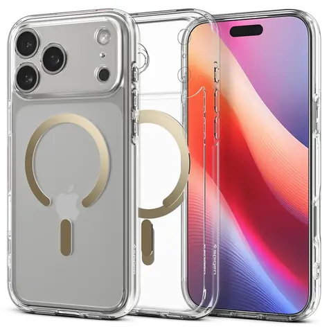 Spigen Ultra Hybrid MagSafe ochranný kryt pro Apple iPhone 17 Pro clear gold 
