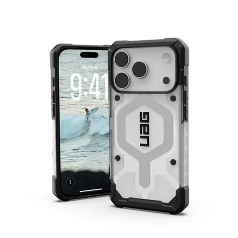 UAG Pathfinder Clear Magsafe zadní kryt pro Apple iPhone 17 Pro stříbrná