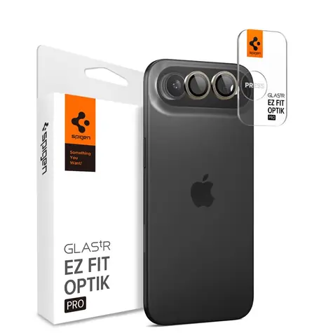 Spigen Glass tR EZ Fit Optik Pro 2 Pack ochranné sklo na čočku fotoaparátu pro Apple iPhone Air zlatá