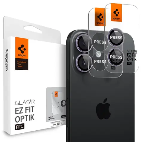 Spigen Glass tR EZ Fit Optik Pro 2 Pack ochranné sklo na čočku fotoaparátu pro Apple iPhone 17 fialová
