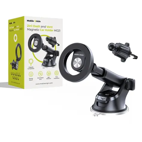 Mobile Origin 2in1 Dash and Vent Magnetic Car Holder černá / Magnetický 2v1 držák do auta / deska & ventilace