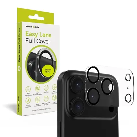 Mobile Origin Easy Lens full cover iPhone 17 Pro čirá / Ochrana čoček