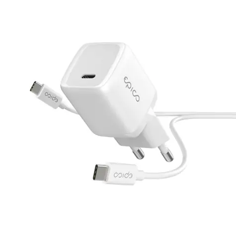 Epico Charger Bundle 30W PD nabíječka bílá / 1x USB-C + kabel