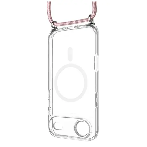 FIXED Pouzdro MagPure Neck s růžovou šňůrkou na krk pro Apple iPhone Air
