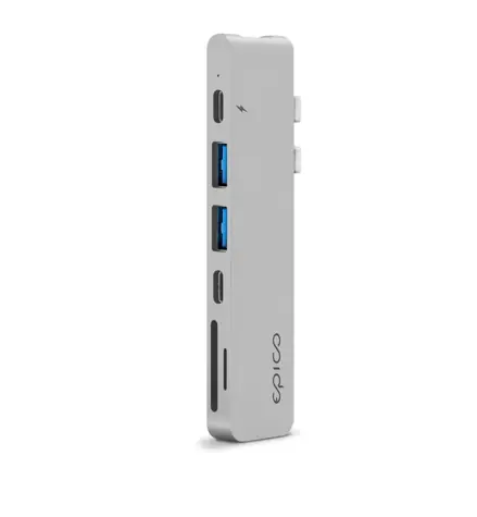 Epico USB-C Hub Pro stříbrná / 1x HDMI / 2x USB-A / 1x USB-C / SD