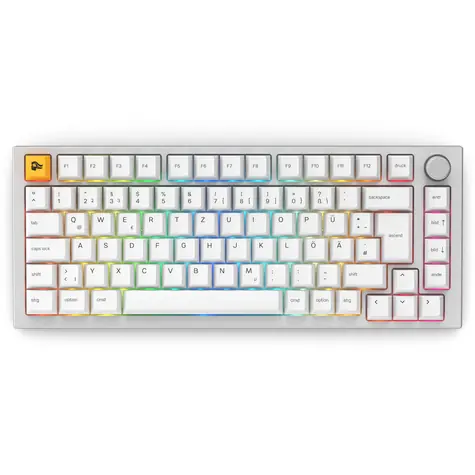 Glorious GMMK Pro bílá / herní klávesnice / mechanická / Glorious Fox Ultralight / ISO Layout / DE Layout 