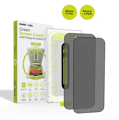 Mobile Origin Screen Guard s aplikátorem pro Apple iPhone 17 Pro / 2 kusy / Privátní sklo