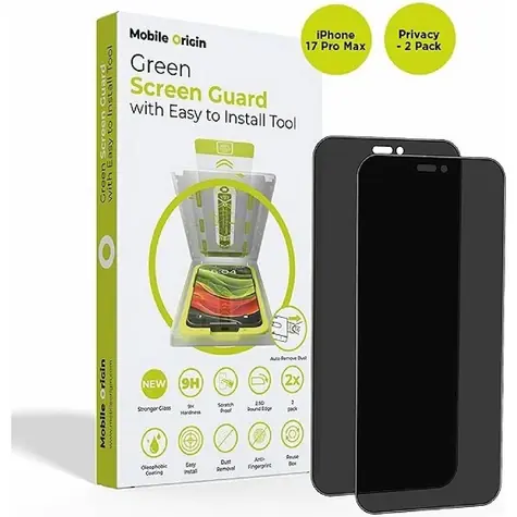 Mobile Origin Screen Guard s aplikátorem pro Apple iPhone 17 Pro Max / 2 kusy / Privátní sklo