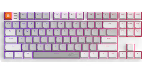 Dark Project ALU87 Delta bílá / herní klávesnice / mechanická / G3Ms Moonstone / RGB / USB / US Layout