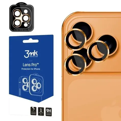 3mk Lens Protection Pro sklo na fotoaparát pro Apple iPhone 17 Pro /17 Pro Max Orange