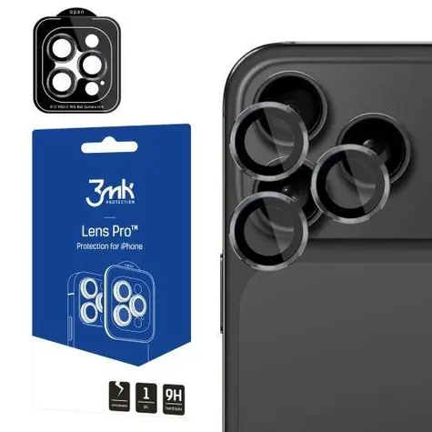 3mk Lens Protection Pro sklo na fotoaparát pro Apple iPhone 17 Pro /17 Pro Max Titanium Gray