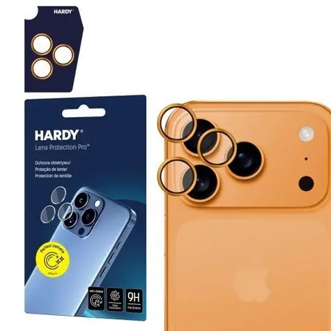 3mk HARDY Lens Protection Pro skla na fotoaparát pro Apple iPhone 17 Pro /17 Pro Max Orange