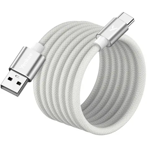 YENKEE YCU MAGNETIC 04 Kabel USB-A (M) - USB-C (M) 1.5m bílá / 18W / 480Mb/s 