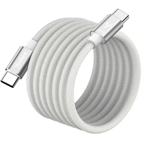 YENKEE YCU MAGNETIC 03 Kabel USB-C (M) - USB-C (M) 1.5m bílá / 60W / 480Mb/s 