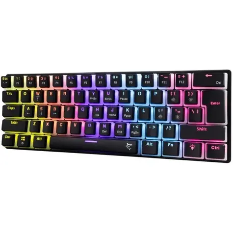 White Shark ASHIKO 2 Black černá / herní mechanická klávesnice / US layout / červené spínače / USB / LED