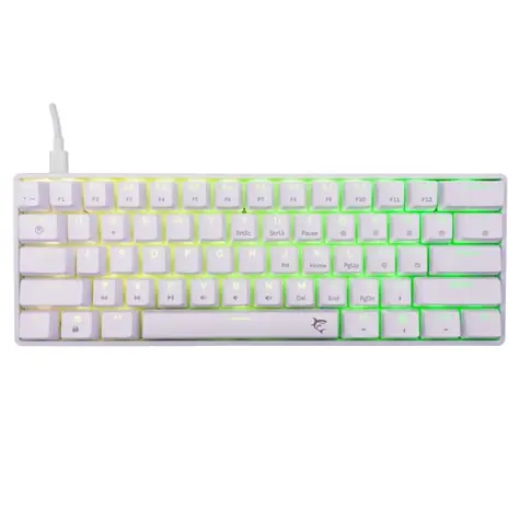 White Shark GK-004231 SHINOBI 2 bílá / herní mechanická klávesnice / US layout / hnědé spínače / USB / LED