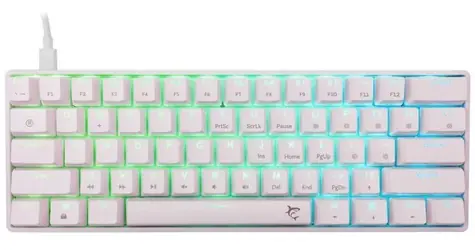 White Shark GK-004221 SHINOBI 2 bílá / herní mechanická klávesnice / US layout / modré spínače / USB / LED