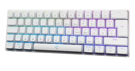 White Shark GK-4115 SHINOBI 2 bílá / herní mechanická klávesnice / CZ/SK layout / červené spínače / USB / LED