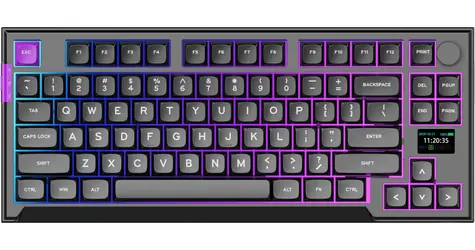 PREYON Silent Claw TKL Red černá / herní bezdrátová klávesnice / mechanická / Gateron Red Pro / USB+2.4GHz+BT / US