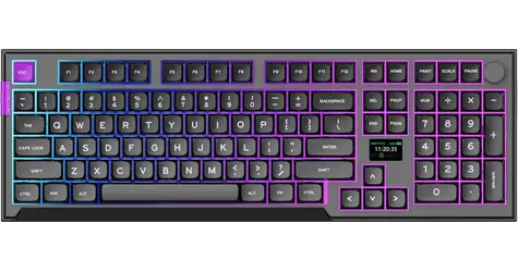 PREYON Silent Claw Yellow černá / herní bezdrátová klávesnice / mechanická / Gateron Yellow Pro / USB+2.4GHz+BT / US