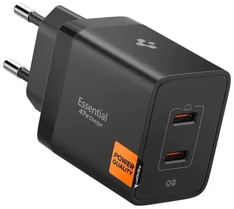 Spigen Essential EE472EU 47W / černá / Nabíječka / 2x USB-C