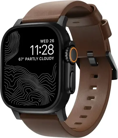 Nomad Modern Band řemínek pro Apple Watch 46mm/49mm hnědá/černá