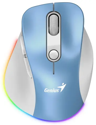 GENIUS Ergo 9000S Pro modrobílá / optická / 2400 dpi / bezdrátová / 6 tlačítek / RGB