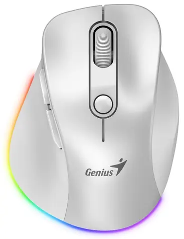 GENIUS Ergo 9000S Pro bílá / optická / 2400 dpi / bezdrátová / 6 tlačítek / RGB