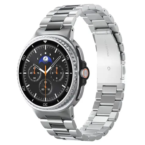 Spigen Modern Fit 316L Ocelový řemínek pro Samsung Galaxy Watch 8 46mm/44mm/40mm stříbrná