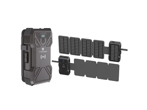 Viking TYR III solární outdoorová powerbanka černá / 30000 mAh / 2x USB-A + 1x USB-C + bezdrátové nabíjení / IP54
