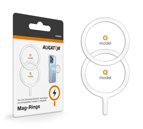 Aligator Mag-Rings Set feromagnetických samolepek / určeno pro MagSafe / bílé