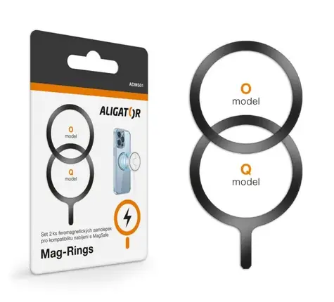 Aligator Mag-Rings Set feromagnetických samolepek / určeno pro MagSafe / černé