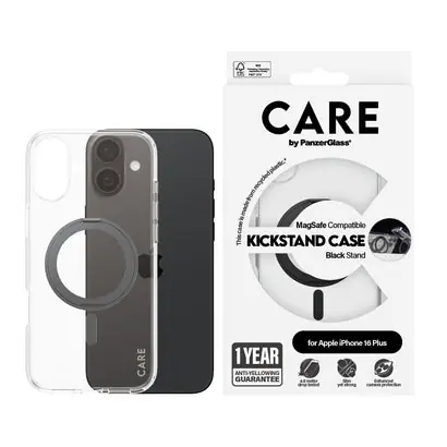 PanzerGlass CARE kryt Apple iPhone 16 Plus MagSafe KickStand čirý/černý