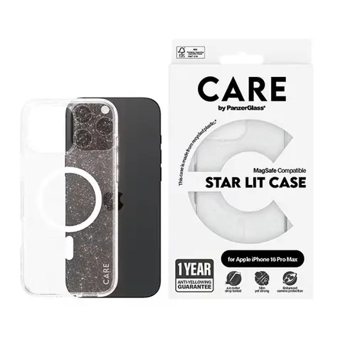 PanzerGlass CARE kryt Apple iPhone 16 Pro Max Star Lit třpytivý/bílý MagSafe 