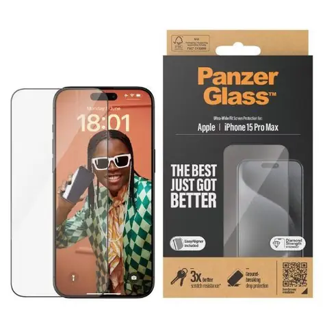 PanzerGlass Ceramic Apple iPhone 15 Pro Max s instalačním rámečkem