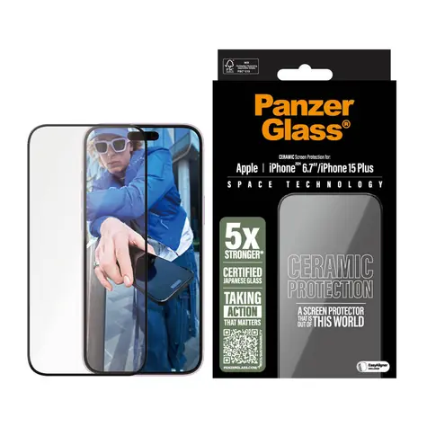 PanzerGlass Ceramic Apple iPhone 16 Plus/15 Plus s instalačním rámečkem
