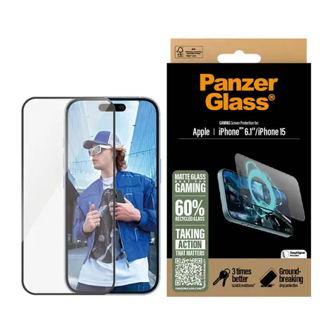 PanzerGlass Gaming Apple iPhone 16/15 s instalačním rámečkem